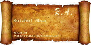 Reichel Absa névjegykártya
